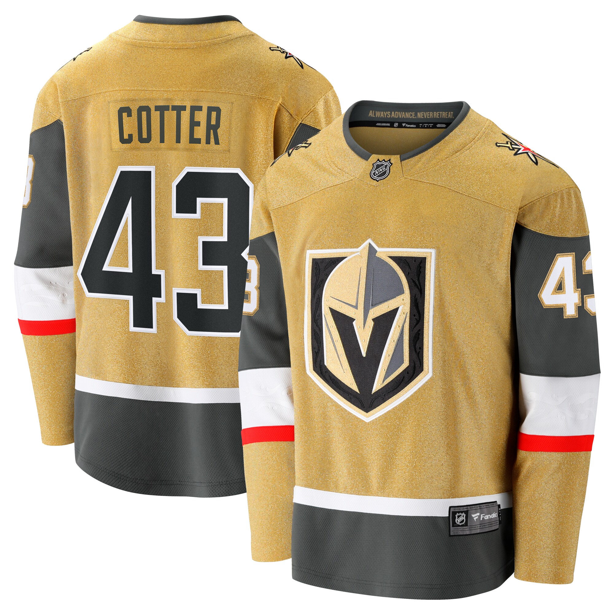 Paul Cotter Vegas Golden Knights Fanatics  Premier Breakaway   Jersey &ndash; Gold mysite