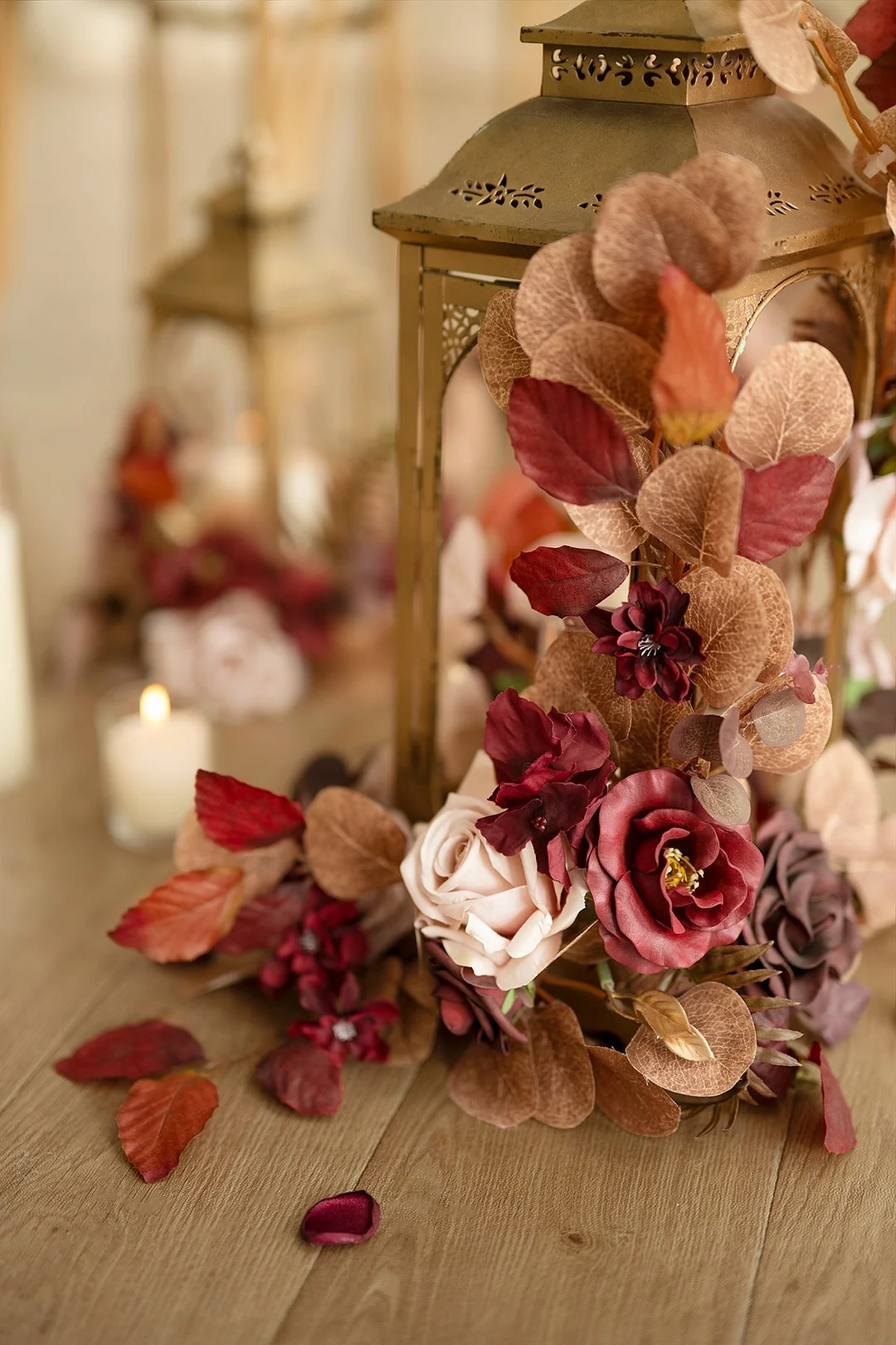Flower Garlands in Burgundy & Dusty Rose