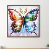 Papillon quatre saisons - per&ccedil;age rond peinture diamant - 30*30cm