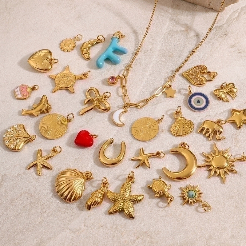 3 Pieces 304 Stainless Steel Letter Fruit Pendant