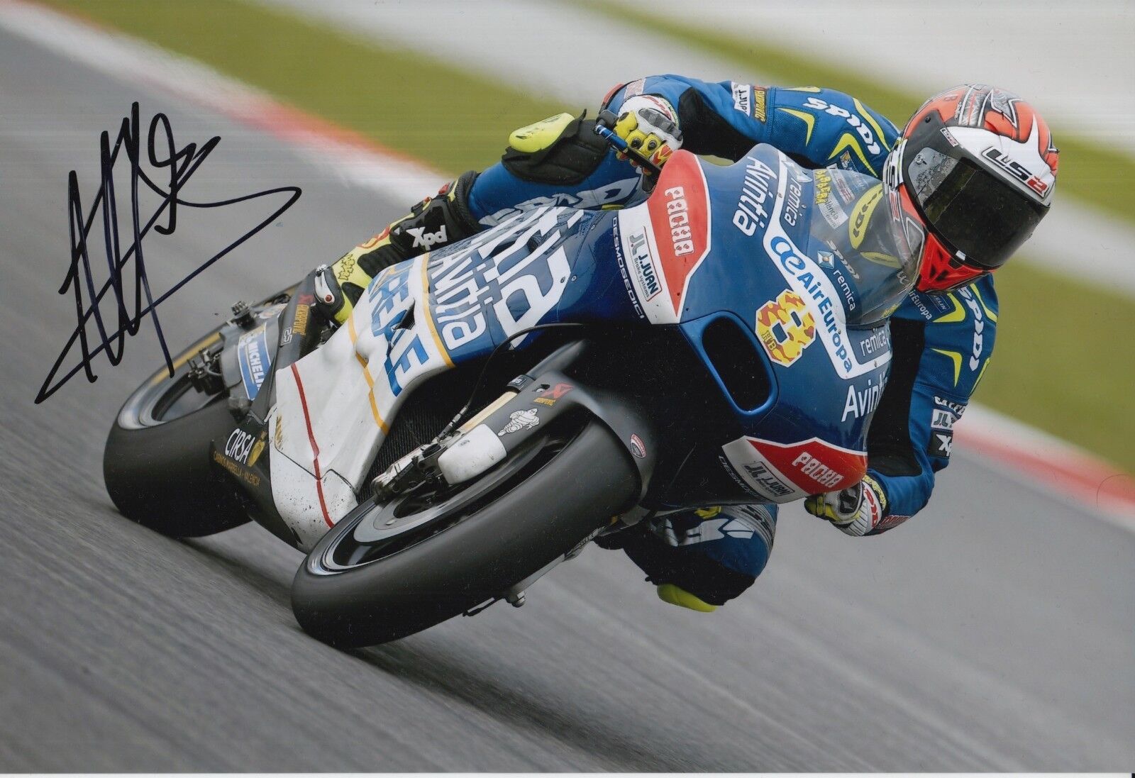 Hector Barbera Hand Signed Avintia Racing Ducati 12x8 Photo Poster painting 2017 MotoGP 1.