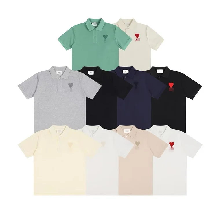 Summer's New Trend Brand, Heart-embroidered POLO Shirts for Men and Women, Summer Clothing