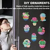 8 St&uuml;ck Kaktus 2D Acryl DIY Diamantmaler-Magnete speziell geformte Bohrerdekoration
