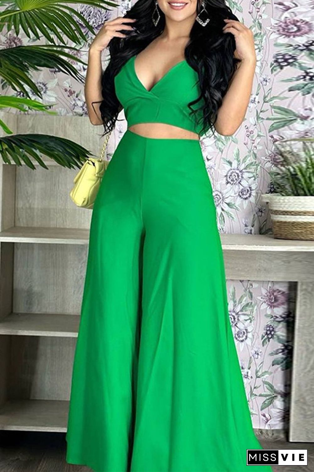 Celebrities Elegant Solid Solid Color Sleeveless Two Pieces