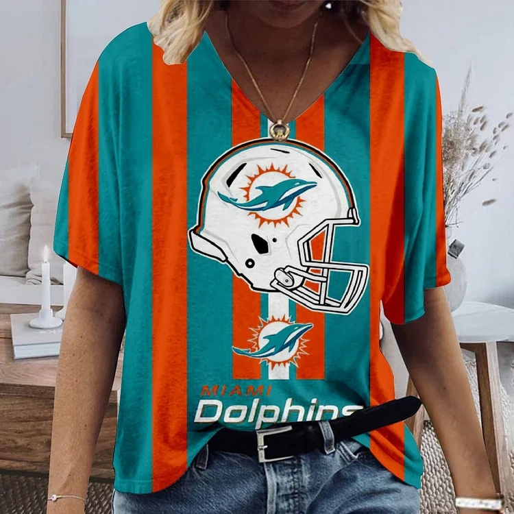Miami Dolphins Lightweight Short Sleeve V-Neck T-Shirt