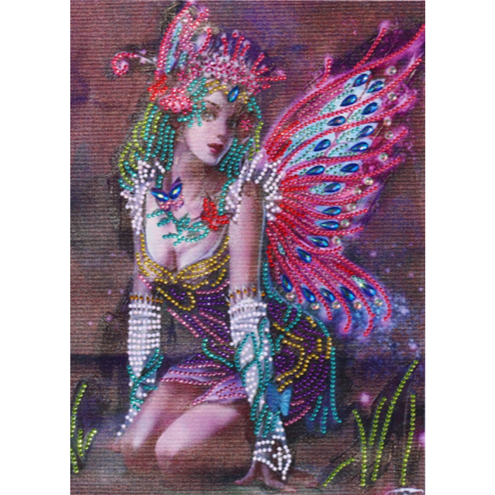 

30*40CM - Special Shaped Diamond Painting - Butterfly Fairy, 501 Original