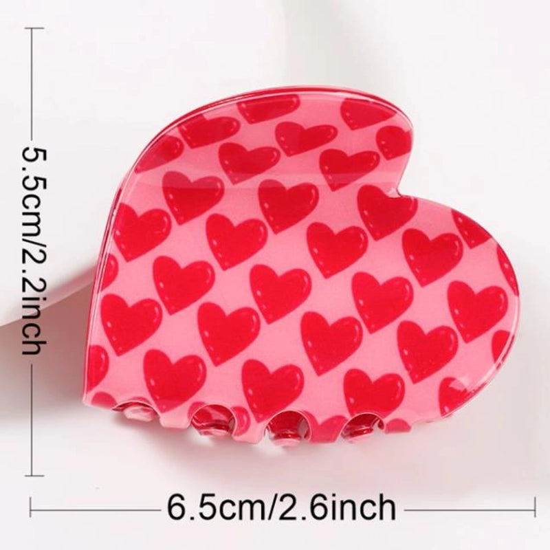 Sweet Women’s Heart Shape PVC Hair Claws