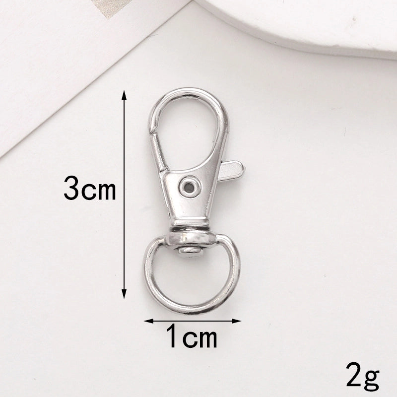 1 Piece 10 * 20mm 12*32mm 25*25mm Metal Solid Color Polished Keychain Lobster Clasp