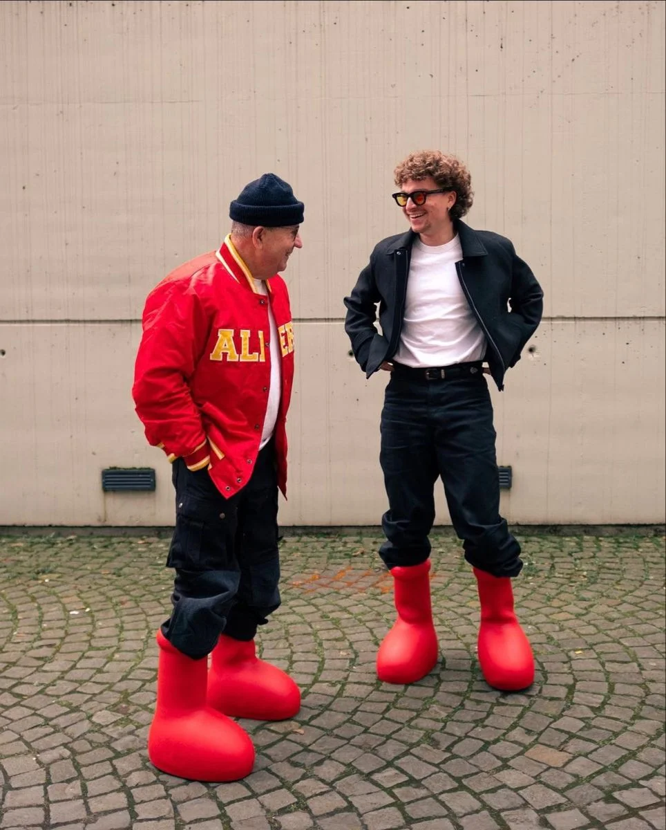 Big Red Astro Boy Cartoon Fashion Boots Round Toe Red Sleeve Muffin Bottom