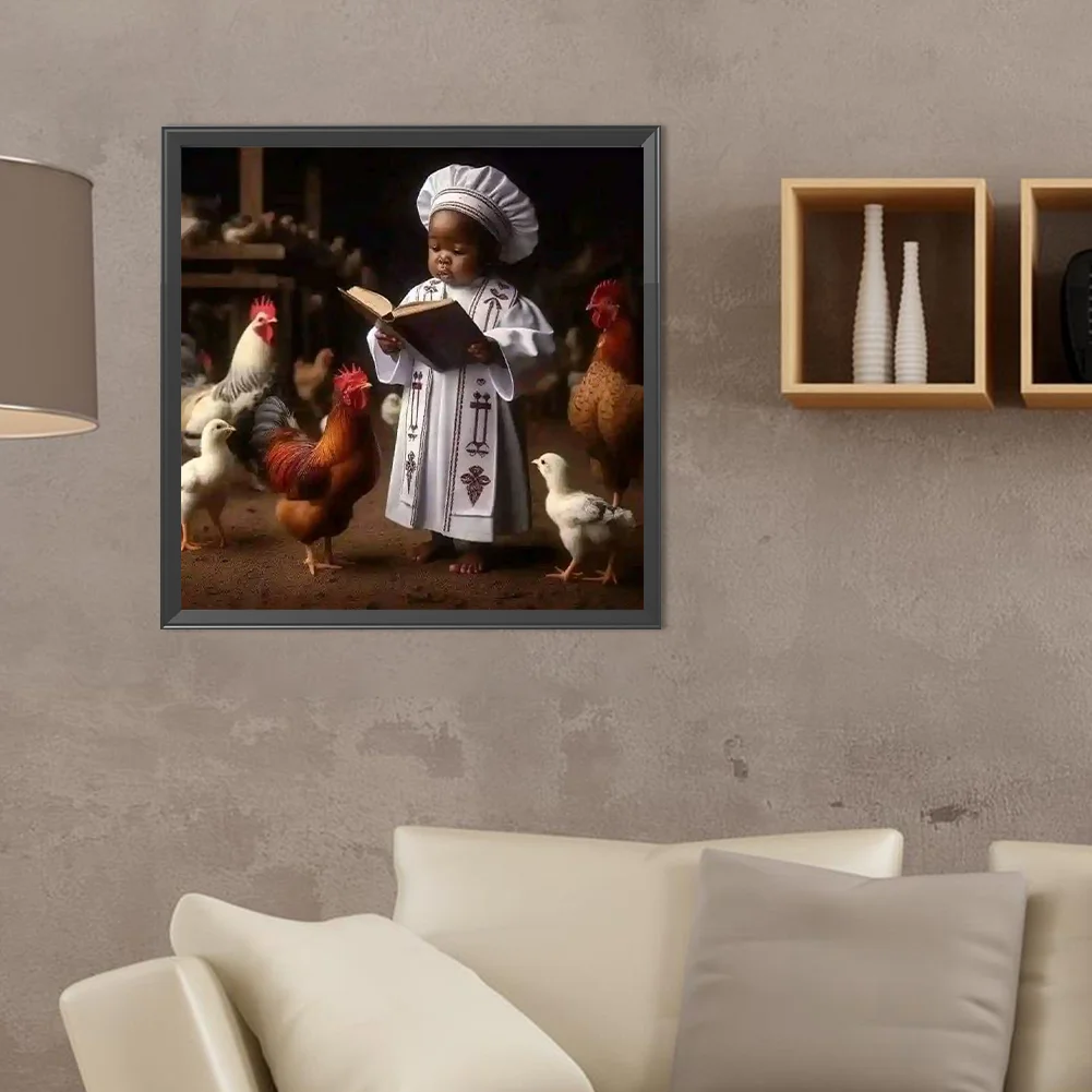 Diamond Painting - Full Round Drill - Black Child(Canvas|40*40cm)