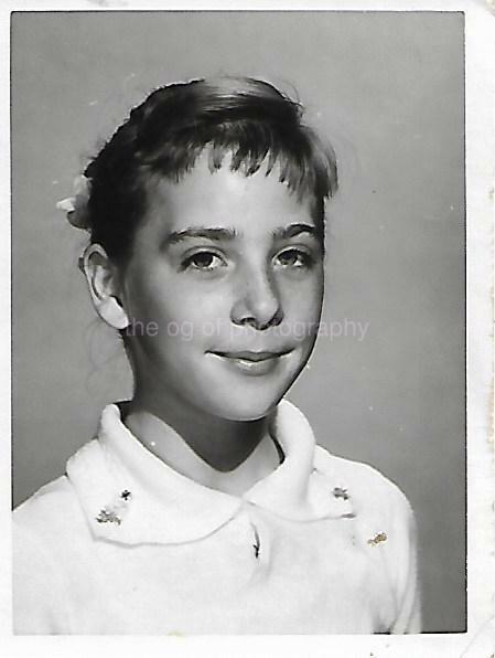 School Girl FOUND Photo Poster painting ColorOriginal Portrait VINTAGE 05 14 A