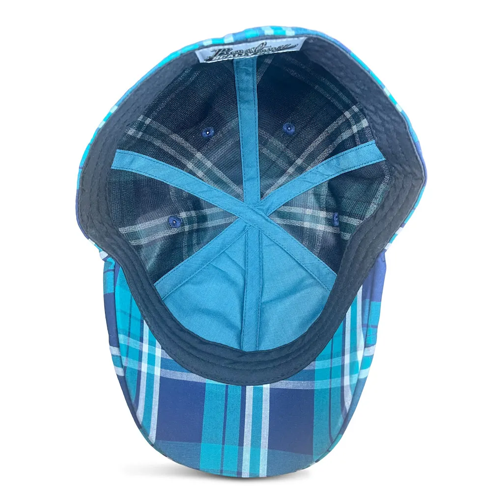 Hatsfashion-The Sweetwater Plaid Trainer   Cap - Tealwater