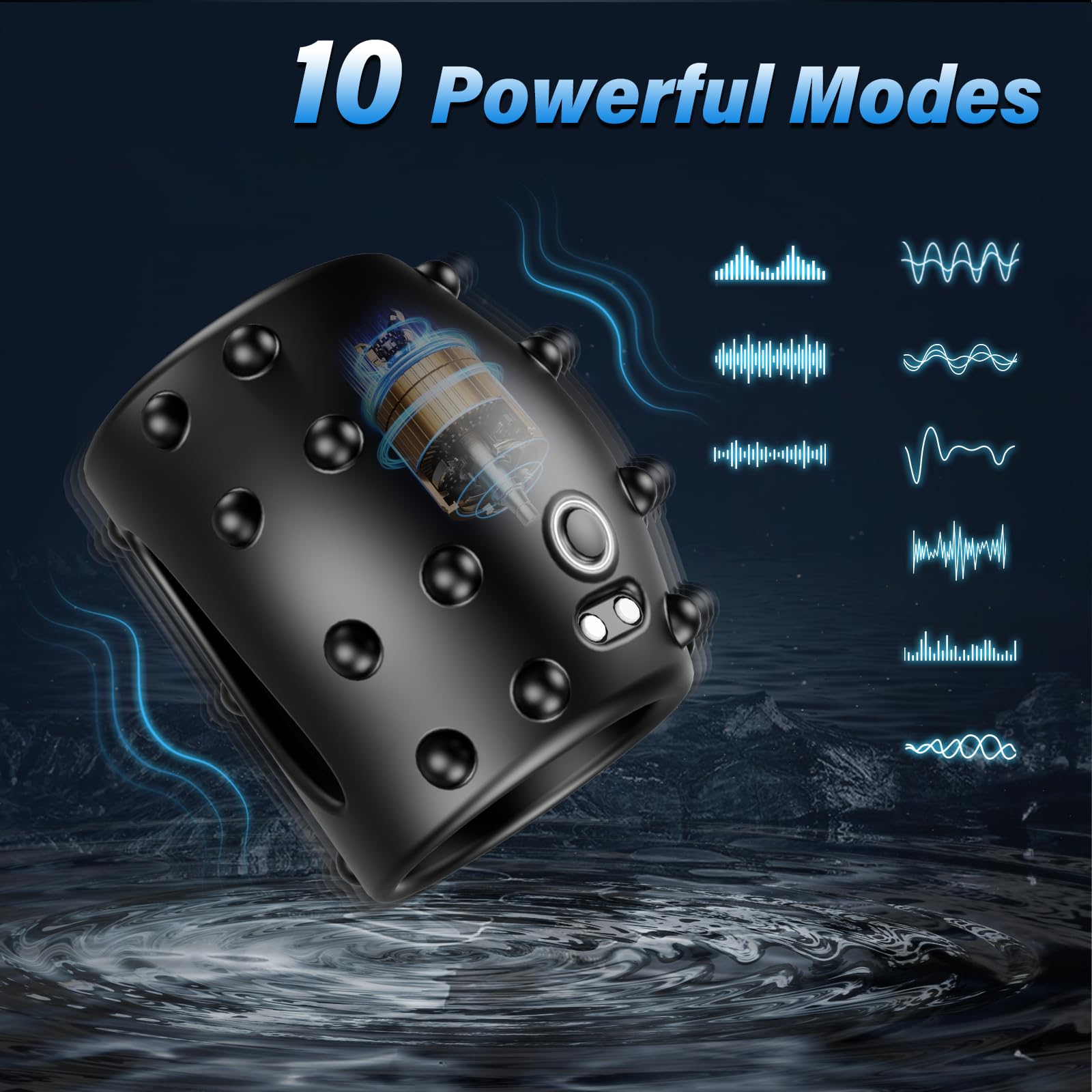 Male Sex Toy Vibrating Penis Sleeve Cock Ring Vibrators For Men With 10 Modes