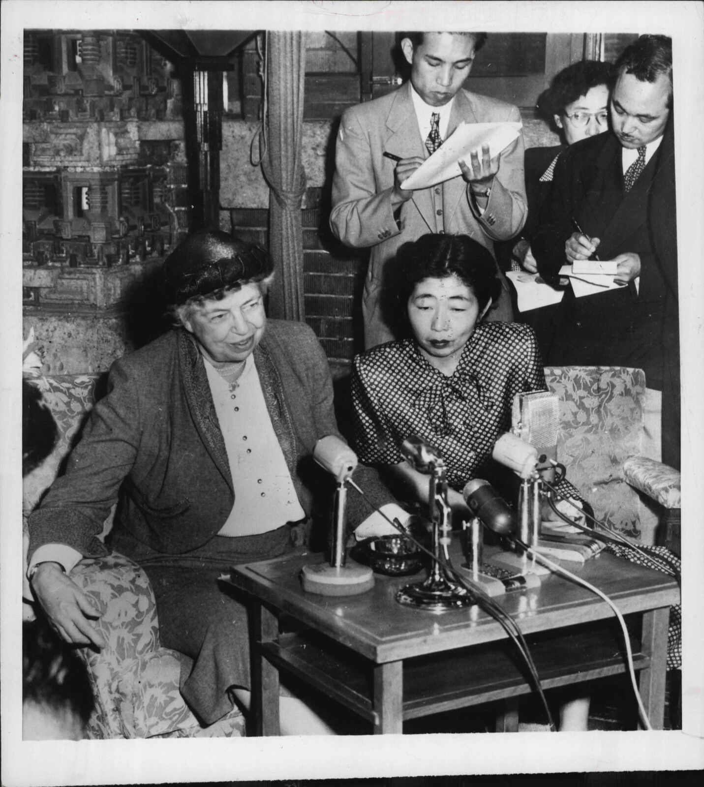 Eleanor Roosevelt Holds Tokyo Japan Press Conference 1953 Press Photo Poster painting