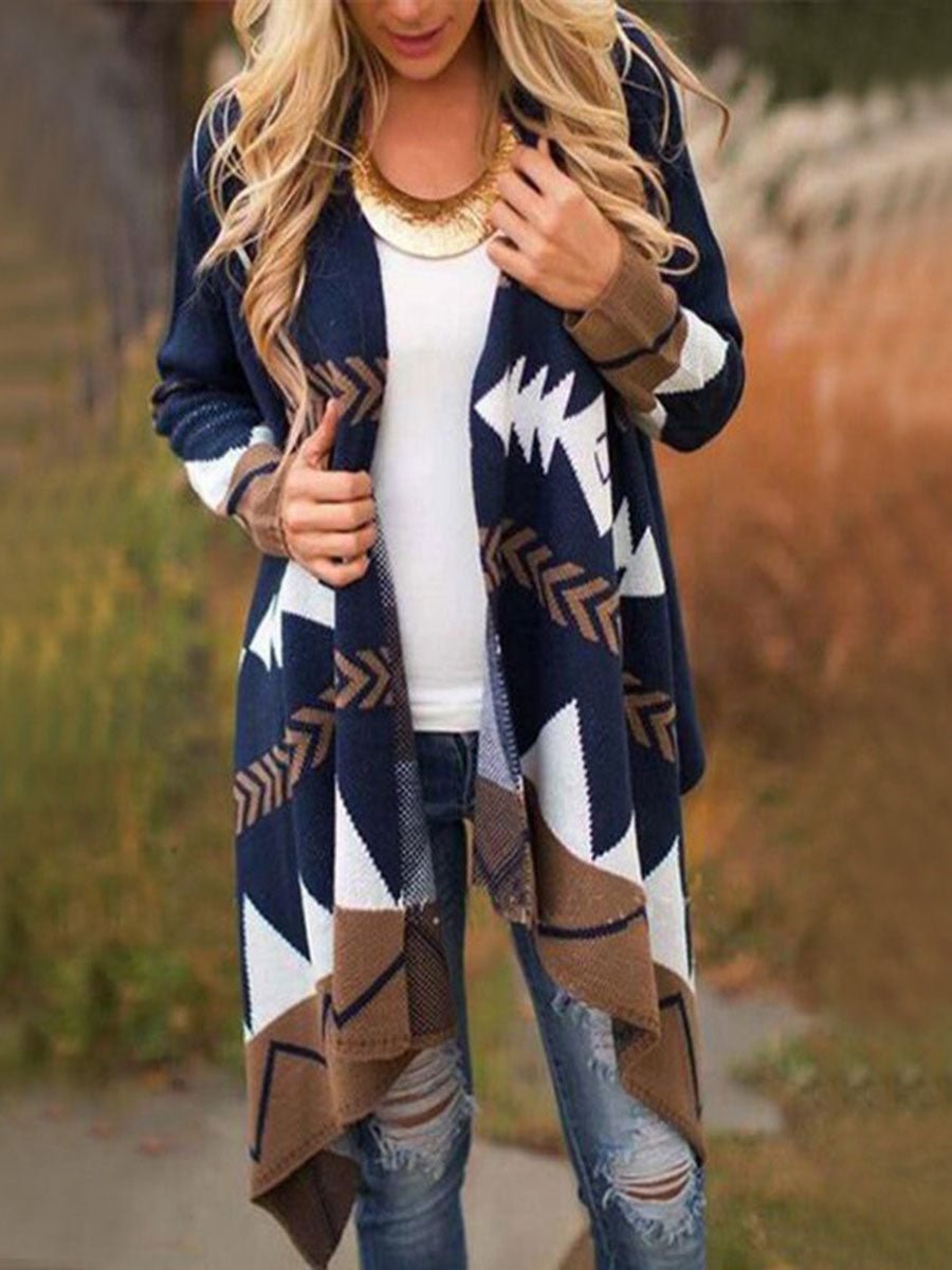 Shawl cardigan mid-length sweater