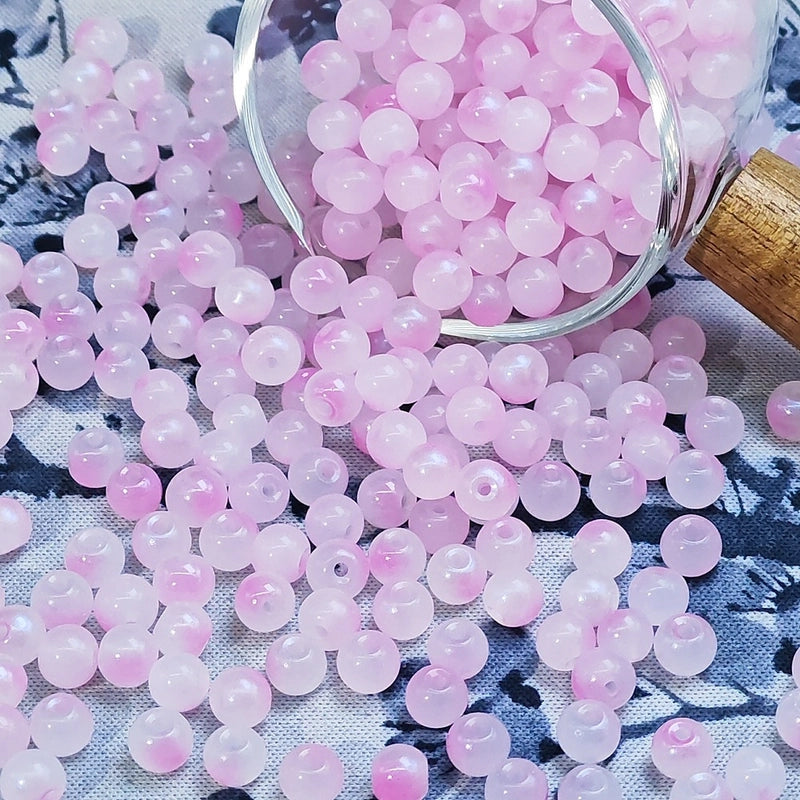 50 PCS/Package Glass/Colored Glaze Round Beads