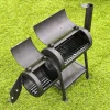 Double barrel mini smoker grill home/outdoor portable small grill