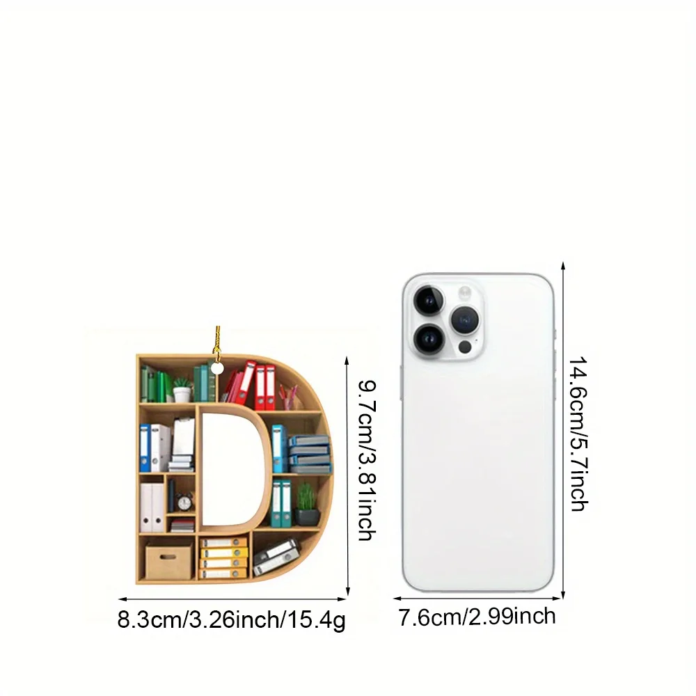 Acrylic Christmas Library Shelf Ornaments Personalized Initial Monogram Ornament