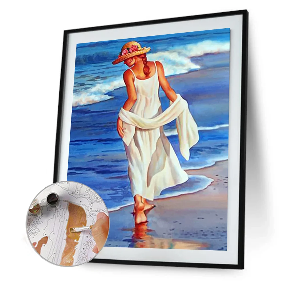 DIY Paint By Number 40*50cm - Beach Woman