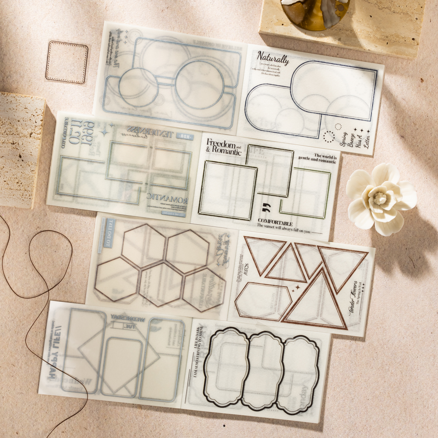 스티커북 - 보더리 시리즈 빈티지 기하학적 프레임