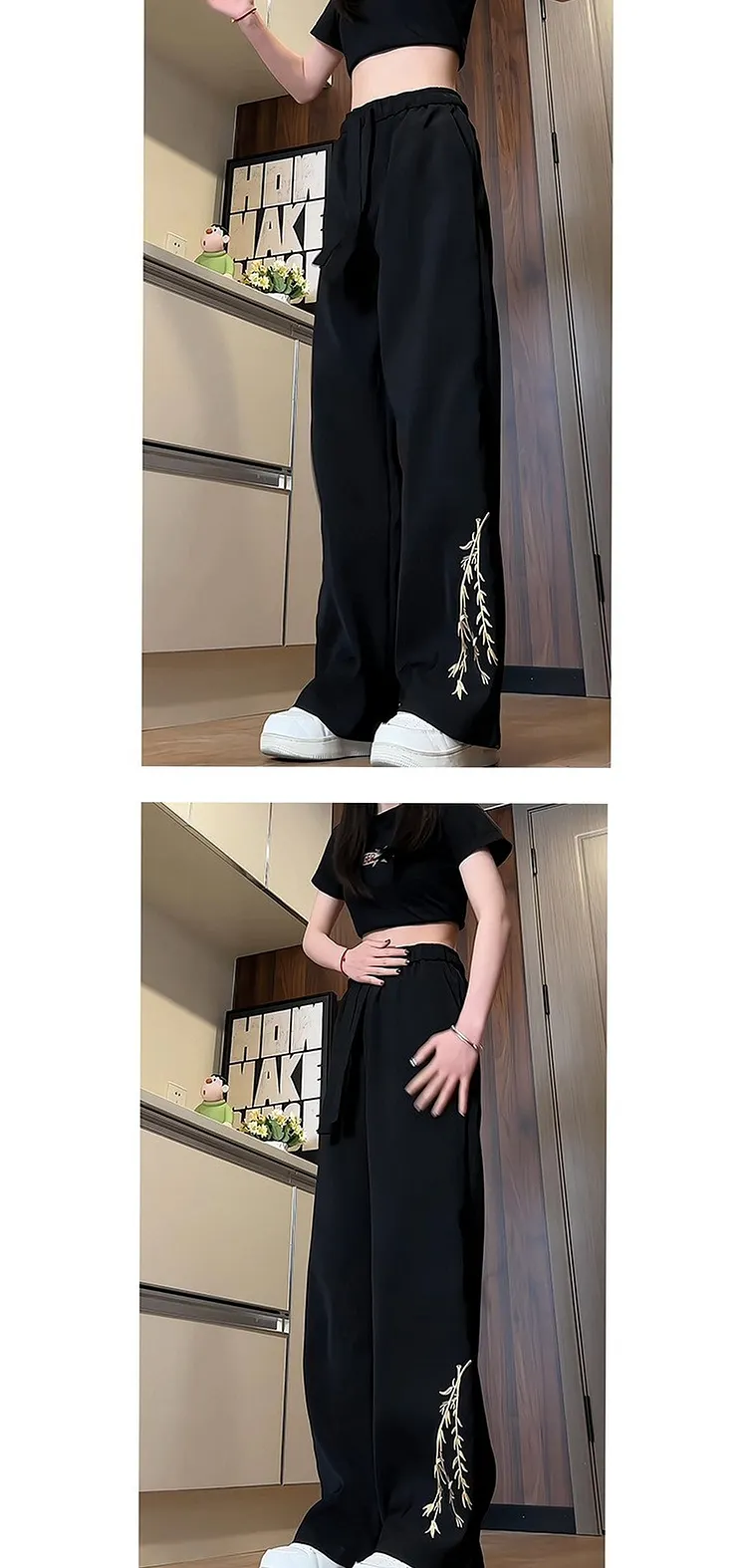 Women's Wide Leg Pants with Pocket Details for Casual Wear