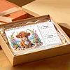 Yak Diamond Art Monthly Flip Tabletop Calendar January 2027 - December 2028 Small Desktop Calendar Planner 24 Months for Living Room Bedroom Office Desk Gift Giving