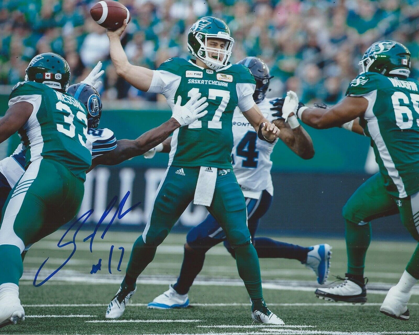 Zach Collaros Signed 8x10 Photo Poster painting Saskatchewan Roughriders Autographed COA C