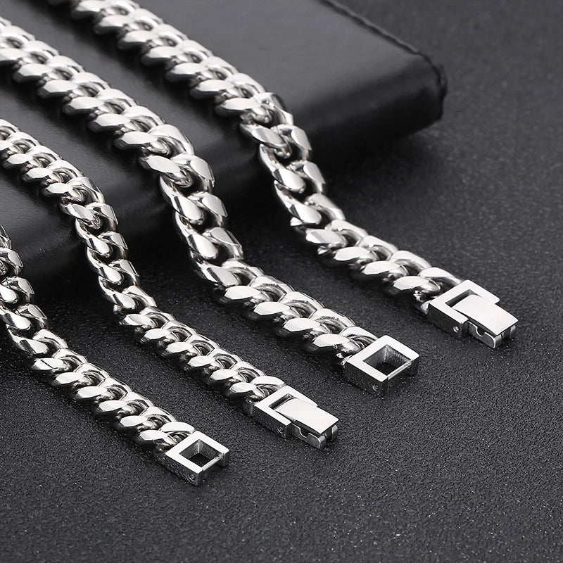 Minimalist Solid Color Titanium Steel Chain Men’s Necklace