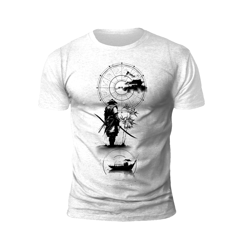 Samurai's Journey: Compass and Sea T-shirt