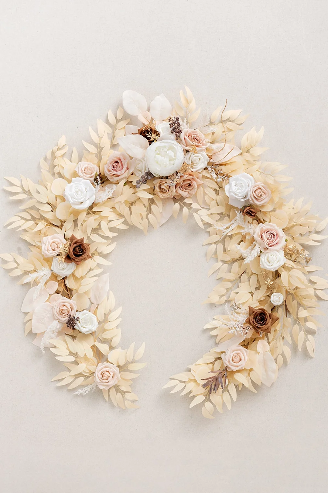 6ft Flower Garland in White & Beige