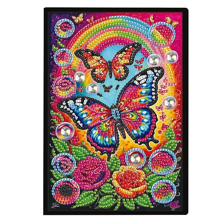 【Notebook】50 Pages A5 Special Shaped Butterfly 5D DIY Diamond Painting Notebook for Teens gbfke