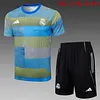 2025/2026 Real Madrid pre-match training Blue-Green Inkjet Shirt+Shorts 1:1 Thai Quality
