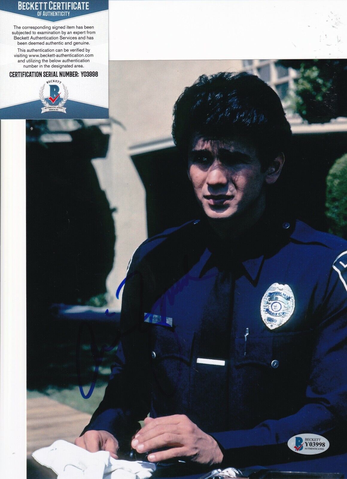 ADRIAN ZMED signed (T.J. HOOKER) Officer Romano 8X10 Photo Poster painting BECKETT BAS Y03998