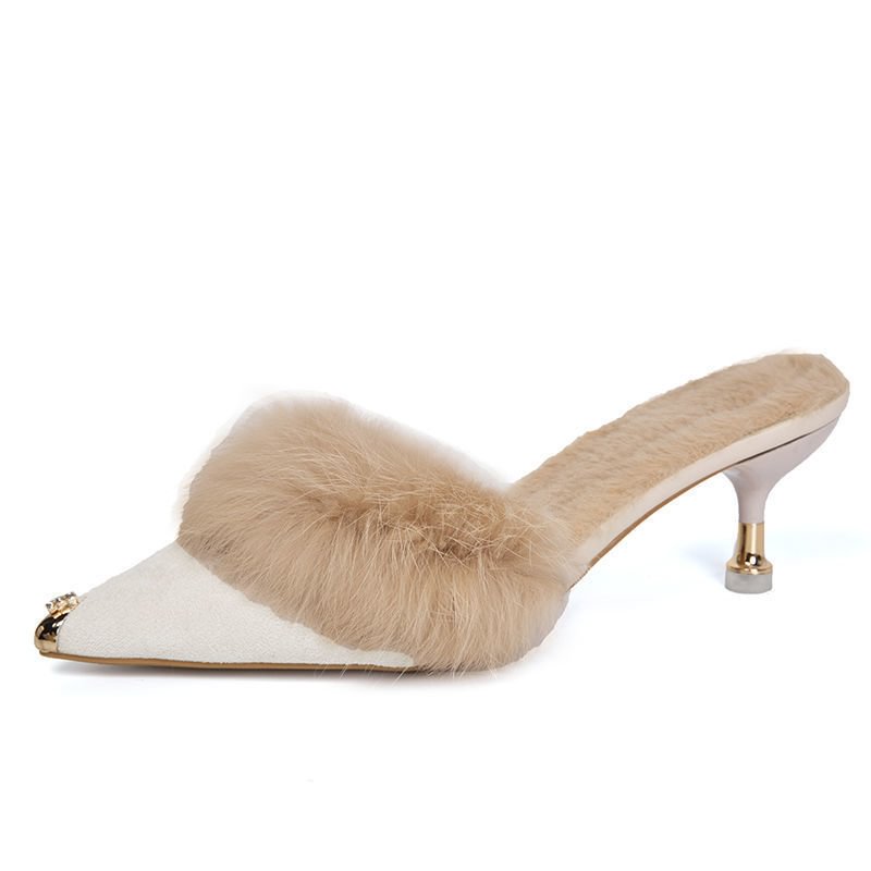 Women's Fashionable Outer Wear Warm Woolen Slippers-PABIUYOU- Women's Fashion Leader