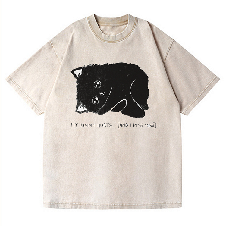 My Tummy Hurts Men's washed T-shirt