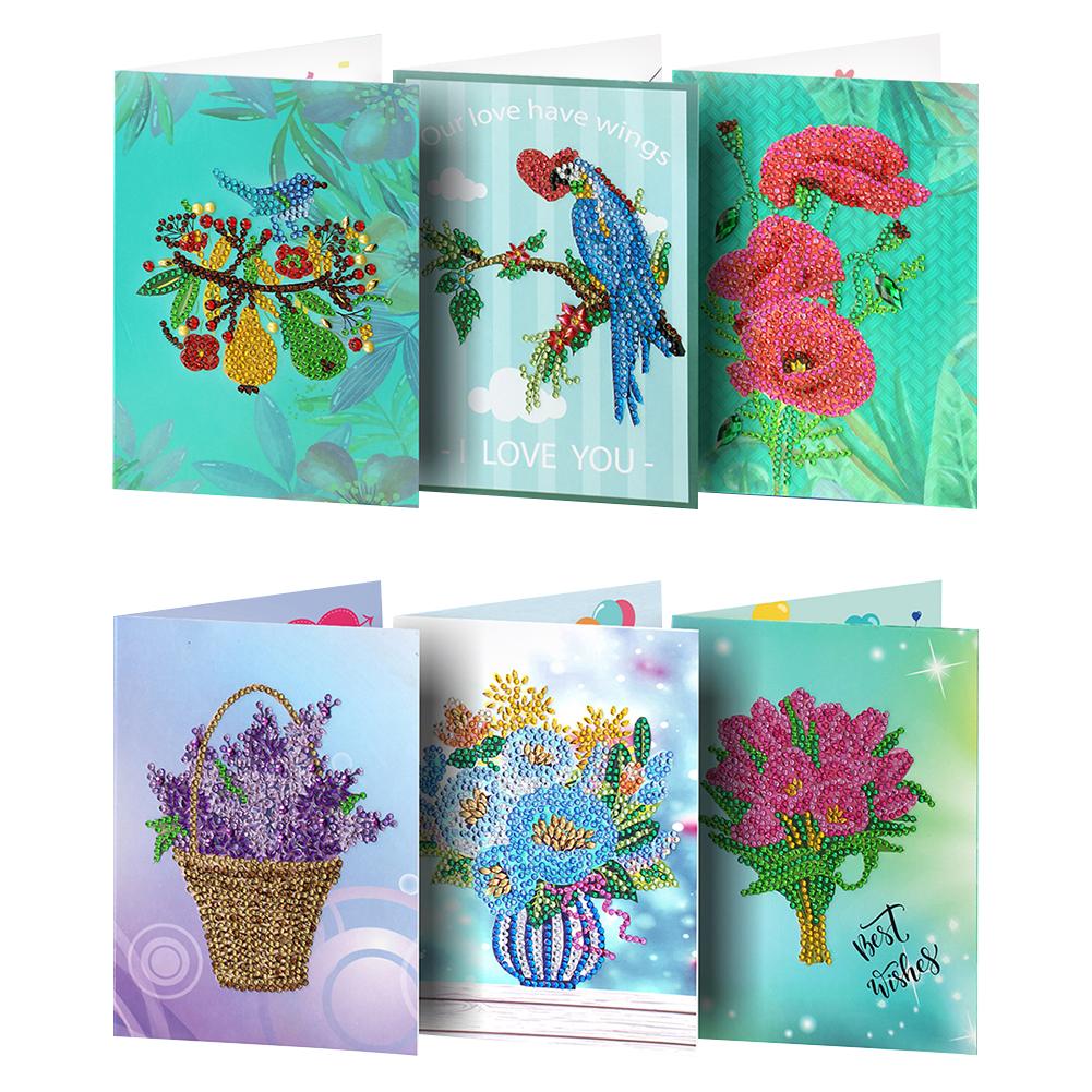 8/4/1pcs DIY Special Shaped Diamond Painting Embroidery Christmas Card Gift  Greeting Card Embroidery Postcards Xmas Card