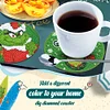 8pcs Christmas Grinch DIY Diamond Painting Wooden Coasters