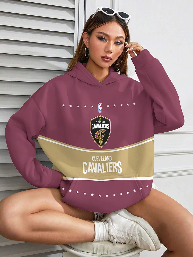 Cleveland Cavaliers  Printed Hooded Pocket Pullover Hoodie