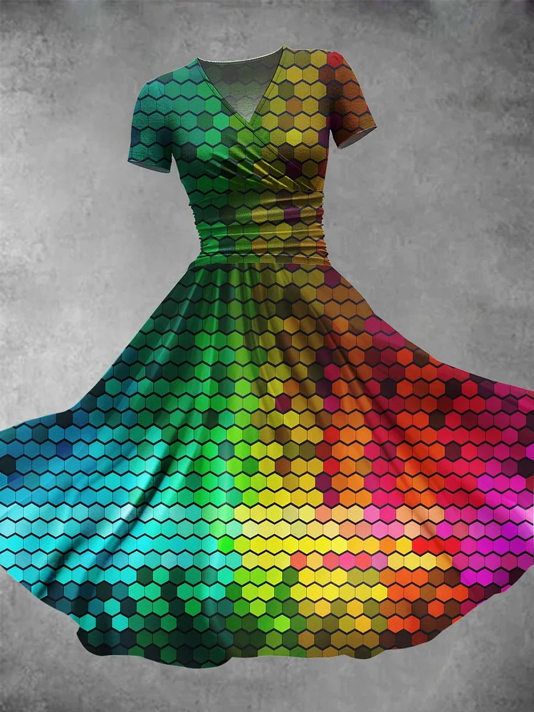 Women's Rainbow Gradient Pattern LGBT Art Design Print Maxi Dress