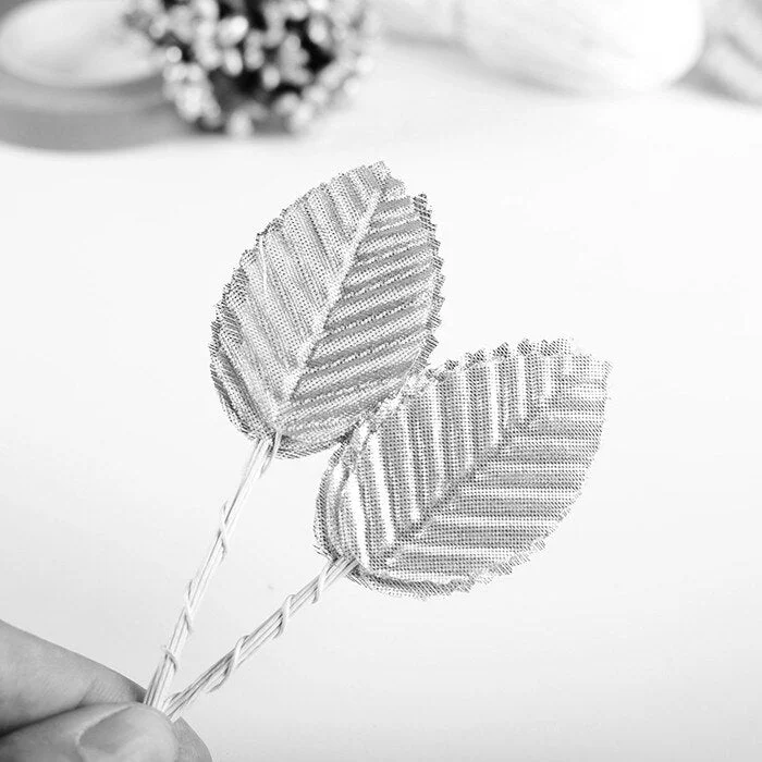 30pcs Silk Leaves Artificial Green Leaves Bouquet Wedding Party Decoration Fake Floral Accessories DIY scrapbooking