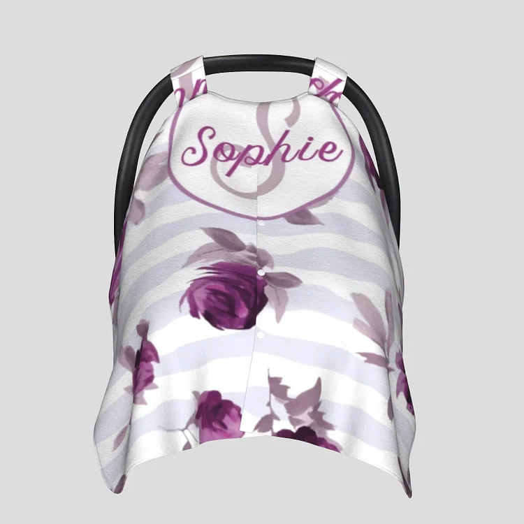 Personalized Baby Flower Car Seat Canopy for Comfort & Unique| C45