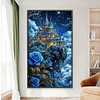 Diamond Painting-DIY Full Round Drill Castle Blue Roses(70*40 CM)