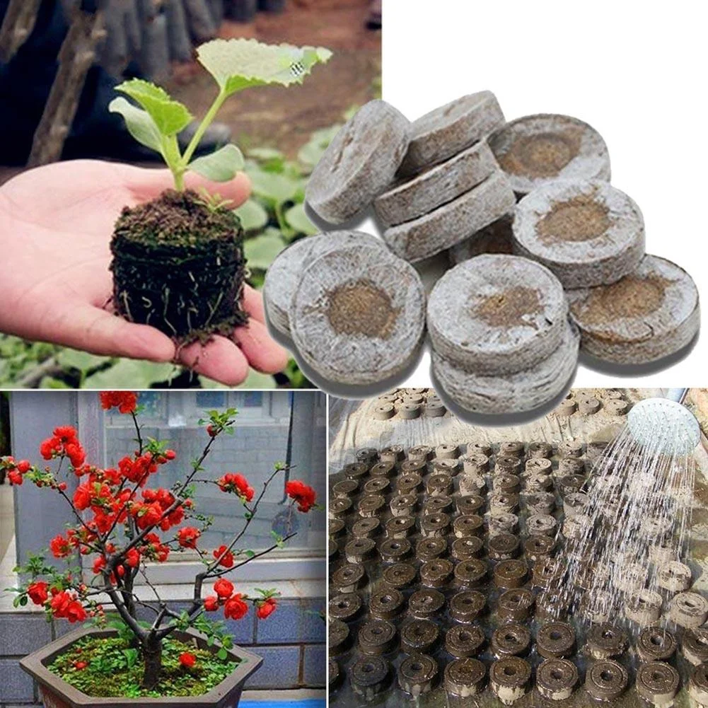 30mm Jiffy Peat Pellet Grain Starting Tray Plug Nutrient Soil Block (30pcs)