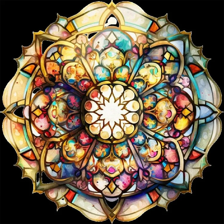 Full Round Diamond Painting - Abstract Mandala Flower 30*30CM