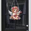 (US Only)Acrylic 2D Flat DIY Angel Girl Hanging Diamond Art Kits Wall Door Decoration