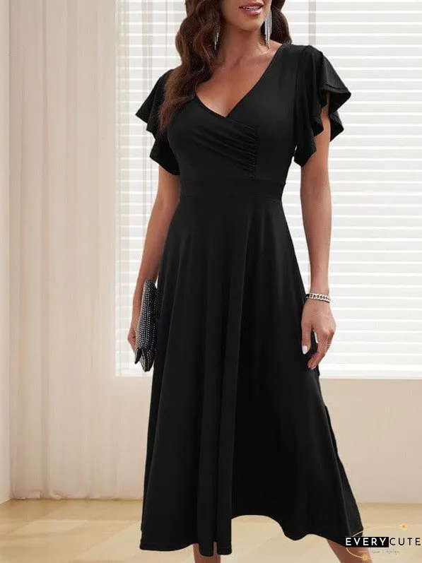 Party Dress with Flutter Sleeves