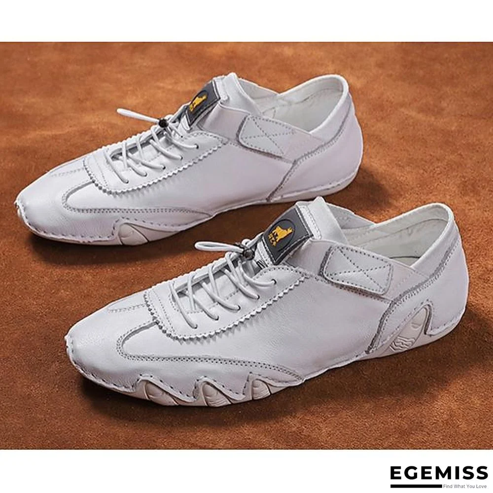 Men's Summer Daily Trainers / Athletic Shoes PU White / Black / Khaki | EGEMISS