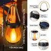 Solar Lanterns Lights with Dual Charging Modes of Solar & Type-C Flickering Flame Garden Light for Garden Yard Patio Decorative