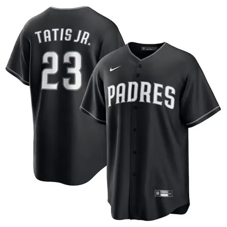 Men's San Diego Padres #23 Fernando Tatis Jr.  Black Lights Out Replica Player Jersey