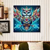 Blaue bunte Mandala-Eule speziell geformte 5D-DIY-Teilbohrer-Diamanten-Punkte, Edelstein-Kunstsets mit Rahmen, Diamanten-Gem&auml;lde, Edelstein-Kunst 29x2